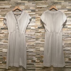 Vintage 70s Does 50s Jerrie Lurie Dress | Polka Dot Midi, Cottagecore S, M, L